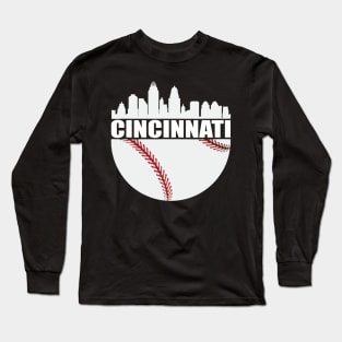 Vintage Downtown Cincinnati Shirt Baseball Retro Ohio State Long Sleeve T-Shirt